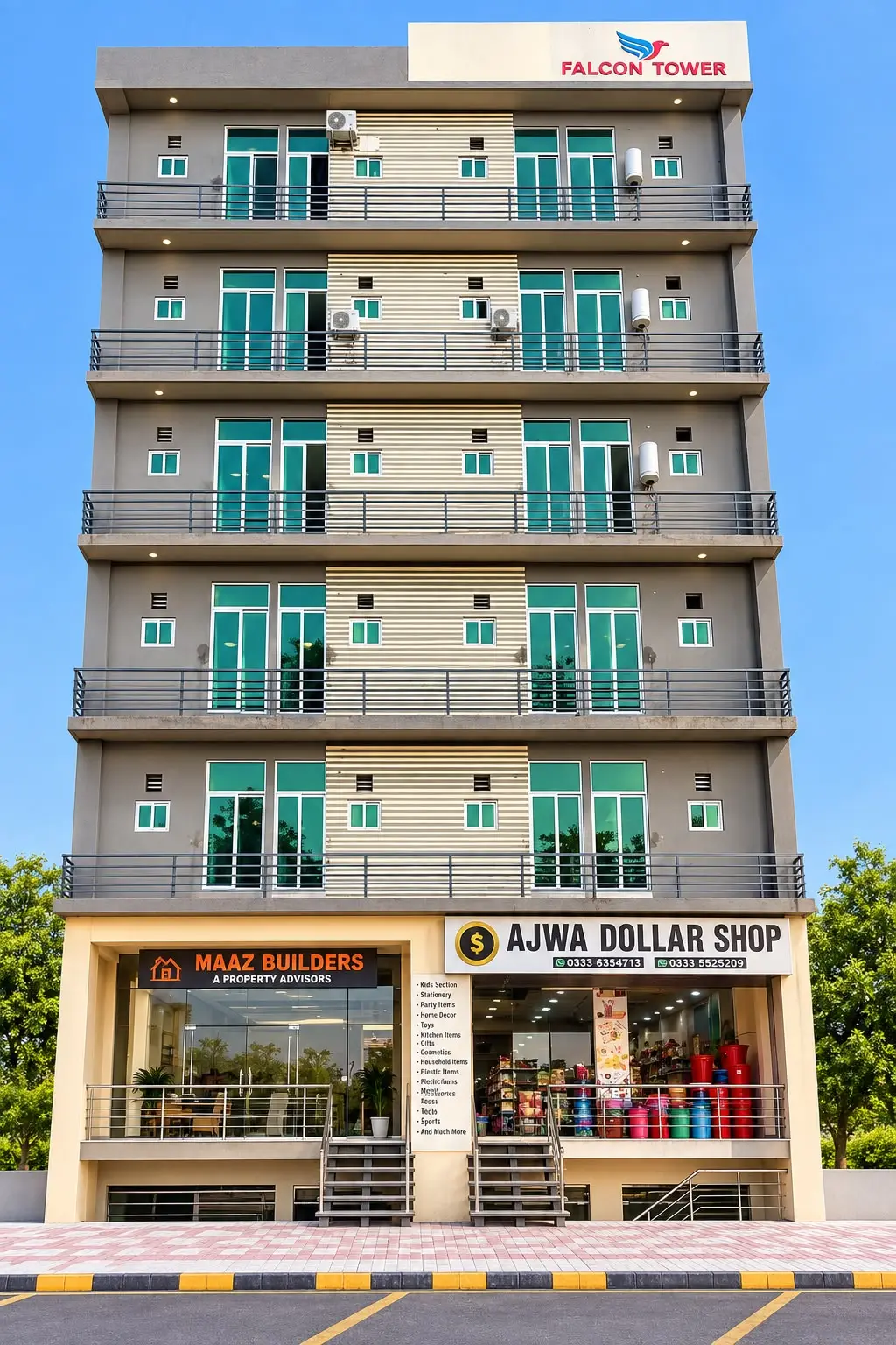 Falcon Tower, Faisal Town Block B — front elevation